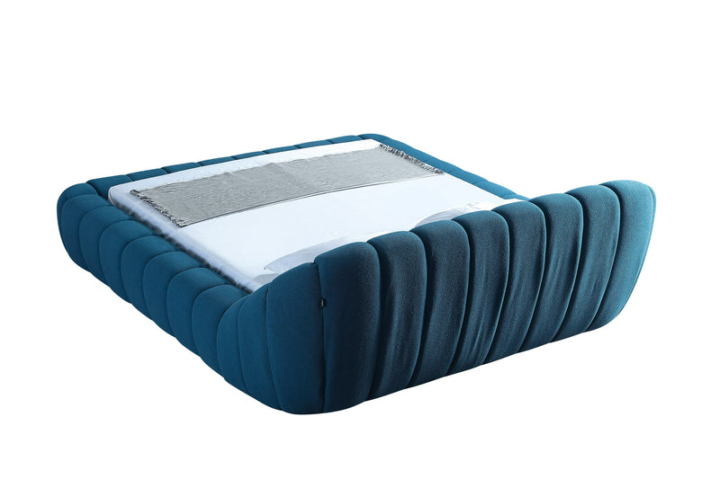 Divani Casa Yolonda - Modern Dark Teal Fabric Bed