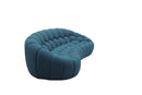 Divani Casa Yolonda - Modern Curved Dark Teal Fabric Sofa