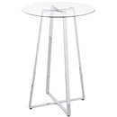 Zanella Round 30-inch Glass Top Bistro Bar Table Chrome