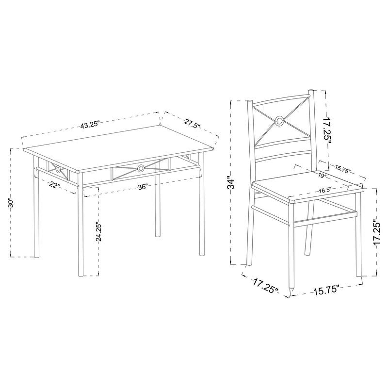 Anna  Rectangular Dining Table Set Dark