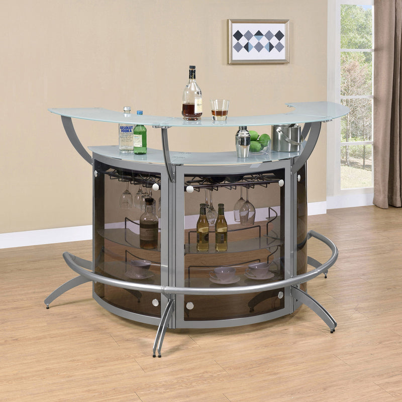 Dallas  Curved Freestanding Home Bar Cabinet Black