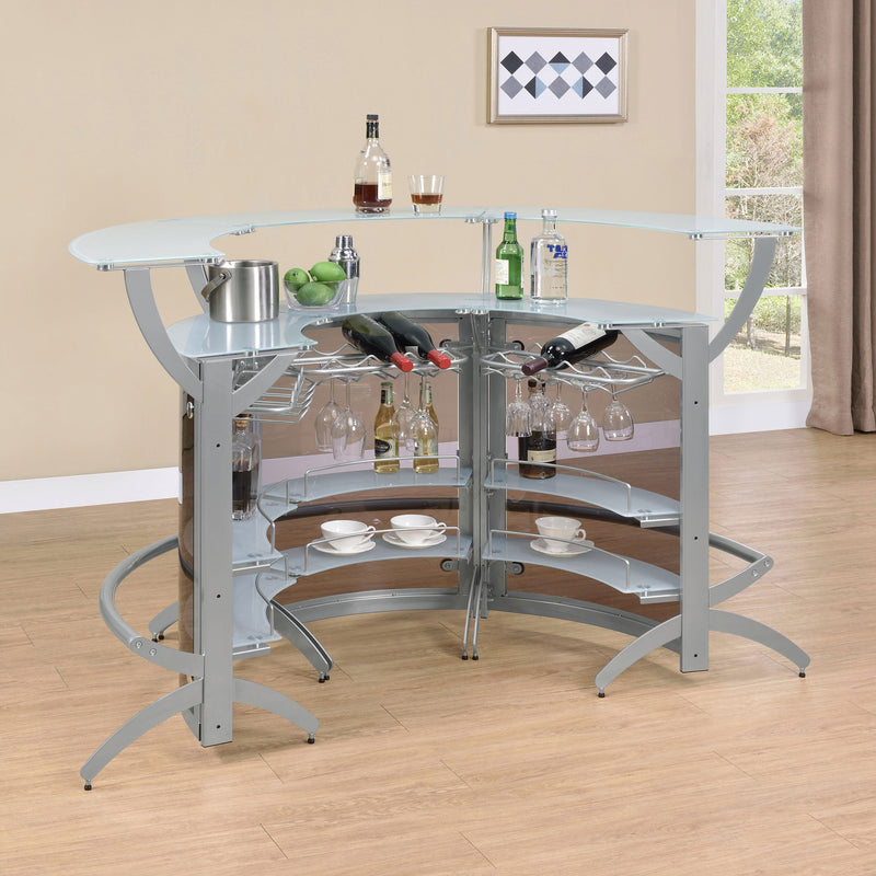 Dallas  Curved Freestanding Home Bar Cabinet Black