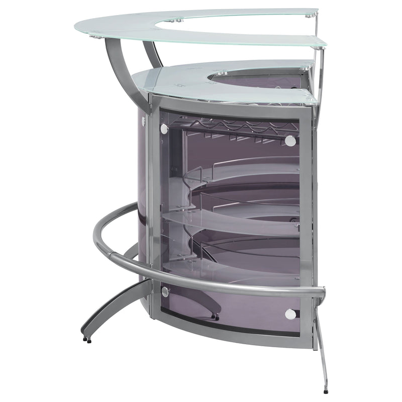Dallas  Curved Freestanding Home Bar Cabinet Black