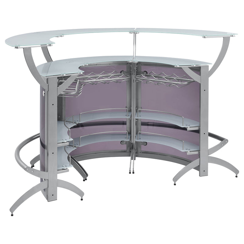 Dallas  Curved Freestanding Home Bar Cabinet Black