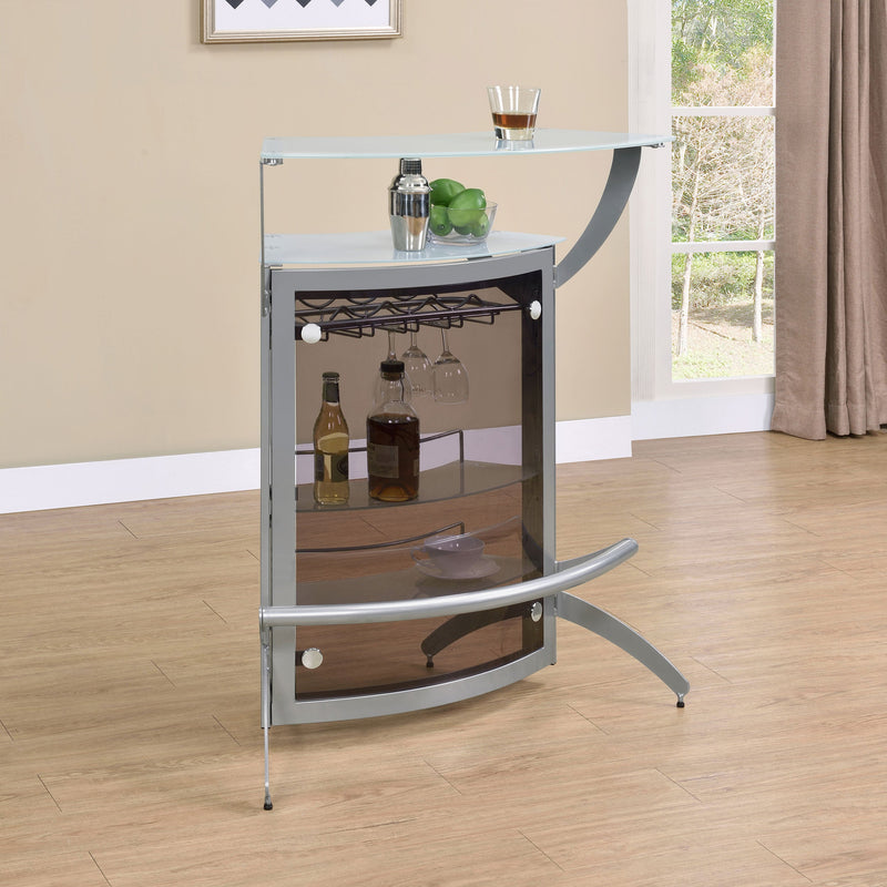 Dallas  Curved Freestanding Home Bar Cabinet Black