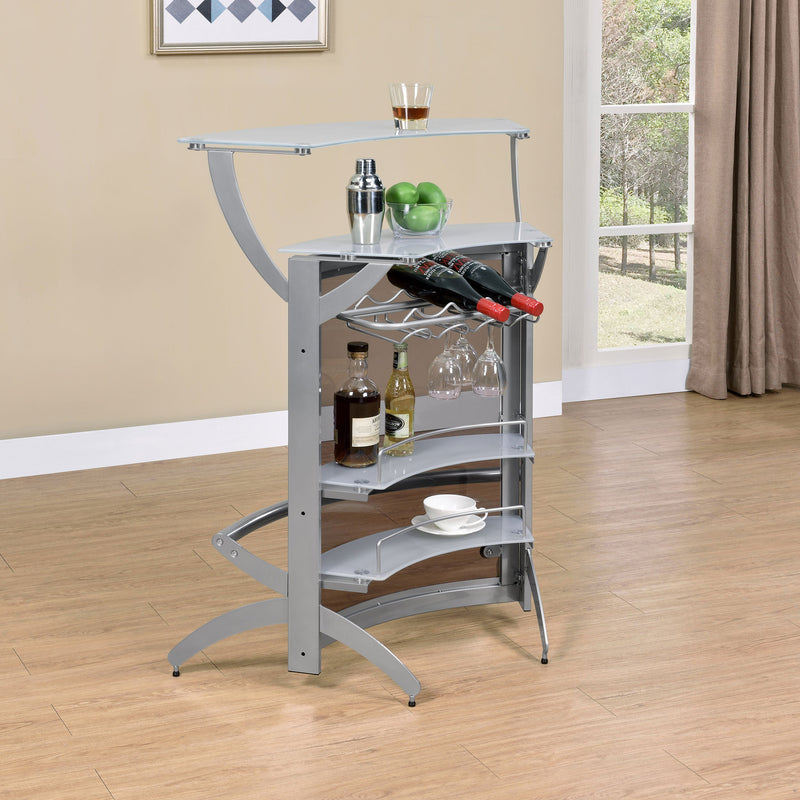 Dallas  Curved Freestanding Home Bar Cabinet Black