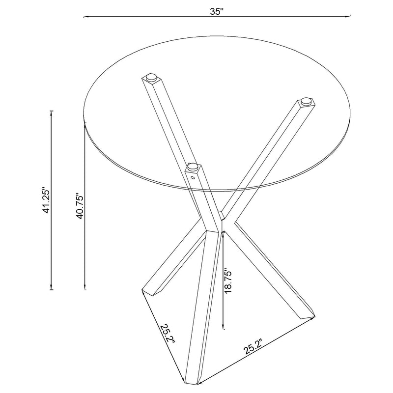 Denali Round 35-inch Glass Top Bistro Bar Table Chrome