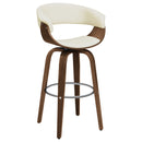 Zion Upholstered Swivel Bar Stool Walnut and Black