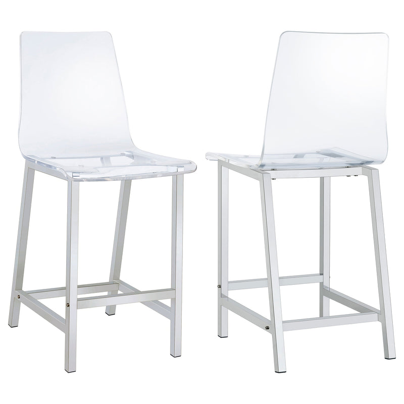 Juelia Clear Acrylic Bar Chair Chrome (Set of 2)