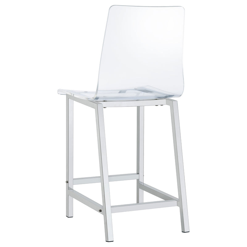Juelia Clear Acrylic Bar Chair Chrome (Set of 2)