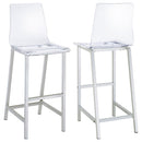 Juelia Clear Acrylic Bar Chair Chrome (Set of 2)