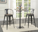 Cavalier  Square Bar Table Set Dark Elm and Black