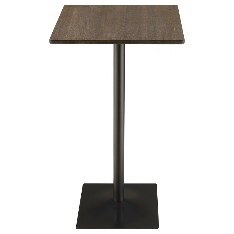 Cavalier  Square Bar Table Set Dark Elm and Black