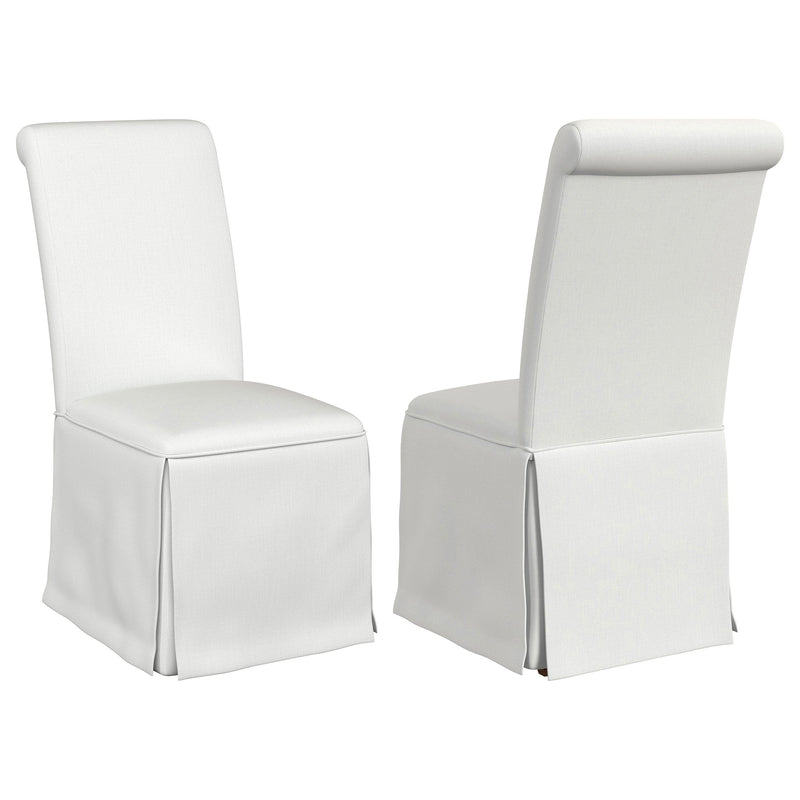 Shawna Upholstered Skirted Side Chair Light Grey (Set of 2)