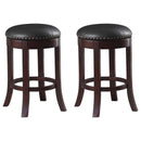 Aboushi Backless Swivel Bar Stool Brown (Set of 2)