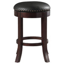 Aboushi Backless Swivel Bar Stool Brown (Set of 2)