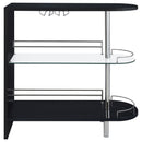 Adolfo Rectangular 2-tier Home Bar Table Black High Gloss