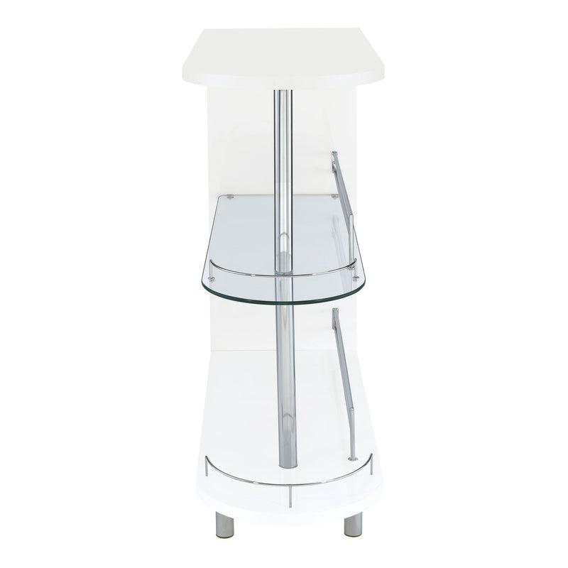 Adolfo Rectangular 2-tier Home Bar Table Black High Gloss