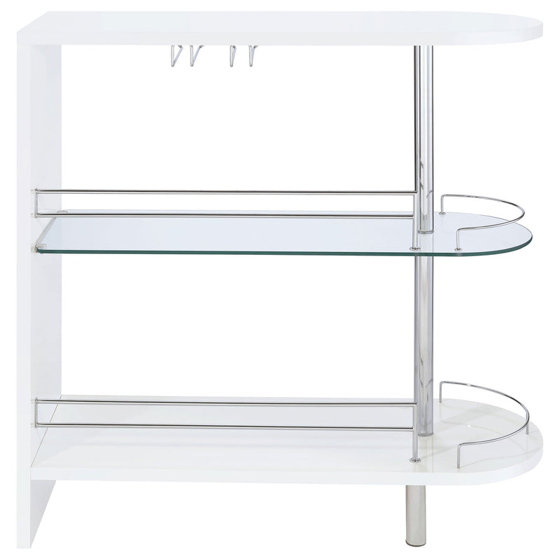 Adolfo Rectangular 2-tier Home Bar Table Black High Gloss