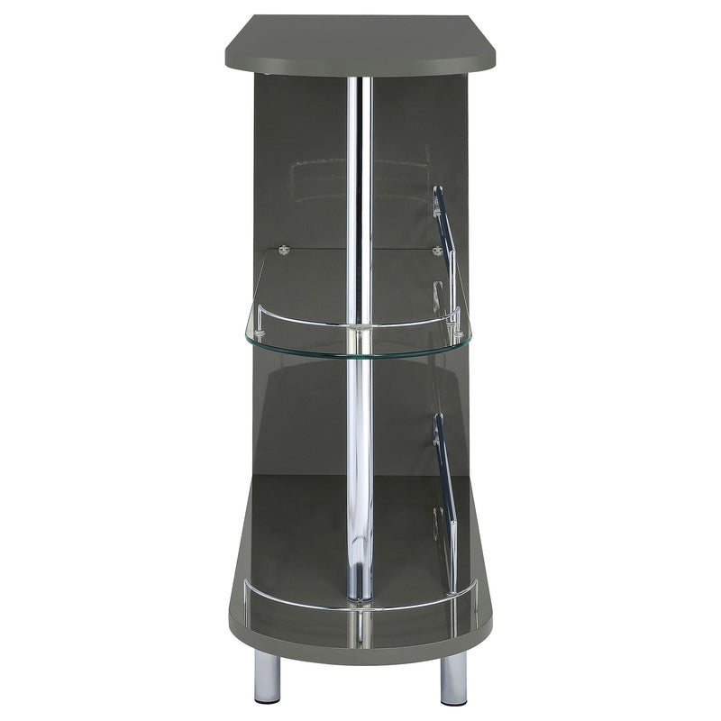 Adolfo Rectangular 2-tier Home Bar Table Black High Gloss