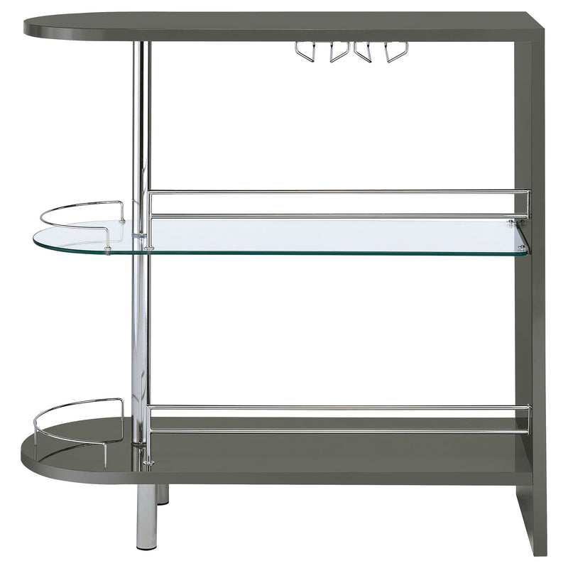 Adolfo Rectangular 2-tier Home Bar Table Black High Gloss