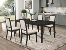 Louise  Rectangular Extension Leaf Dining Set Black