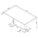 Anges Rectangular 63-inch Dining Table White High Gloss