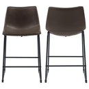 Michelle Upholstered Bar Chair Brown (Set of 2)