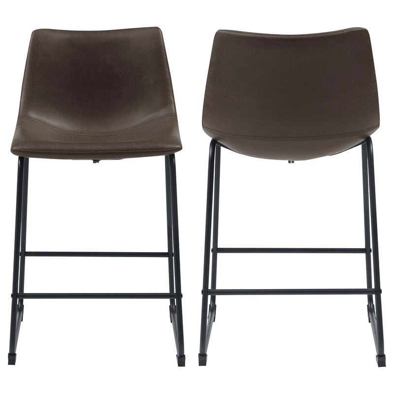 Michelle Upholstered Bar Chair Brown (Set of 2)