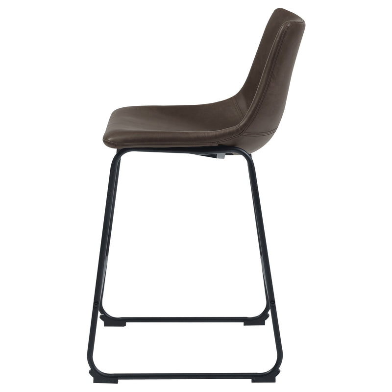 Michelle Upholstered Bar Chair Brown (Set of 2)