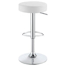 Ramses Adjustable Backless Bar Stool Chrome and White / Black