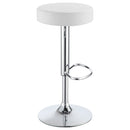 Ramses Adjustable Backless Bar Stool Chrome and White / Black