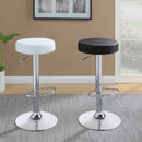 Ramses Adjustable Backless Bar Stool Chrome and White / Black