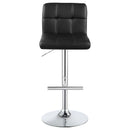 Lenny Upholstered Adjustable Bar Stool Black / White (Set of 2)