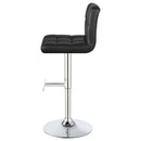 Lenny Upholstered Adjustable Bar Stool Black / White (Set of 2)