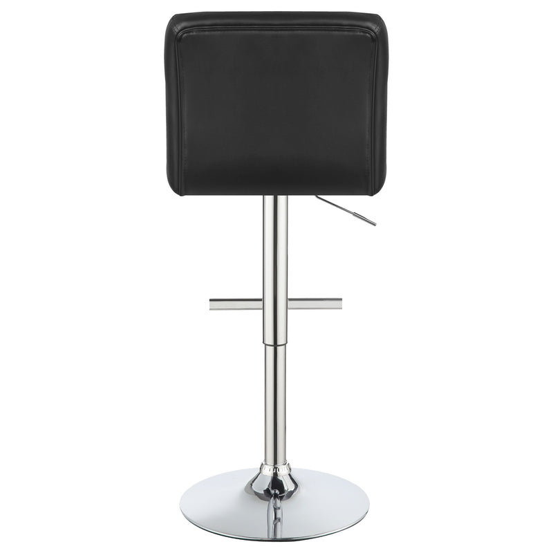Lenny Upholstered Adjustable Bar Stool Black / White (Set of 2)