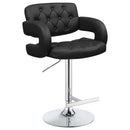 Brandi Adjustable Bar Stool Black / White and Chrome