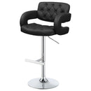 Brandi Adjustable Bar Stool Black / White and Chrome