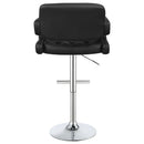 Brandi Adjustable Bar Stool Black / White and Chrome