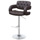 Brandi Adjustable Bar Stool Black / White and Chrome