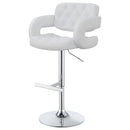 Brandi Adjustable Bar Stool Black / White and Chrome