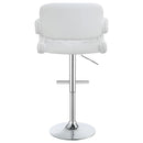 Brandi Adjustable Bar Stool Black / White and Chrome