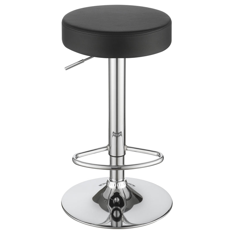 Ramses Adjustable Backless Bar Stool Chrome and White / Black