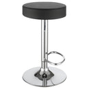 Ramses Adjustable Backless Bar Stool Chrome and White / Black