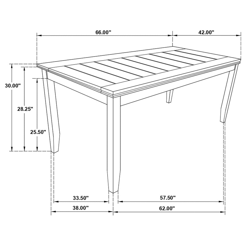 Dalila Rectangular 66-inch Wood Dining Table Cappuccino