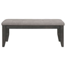 Dalila Fabric Upholstered Wood Dining Bench Dark Grey