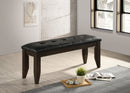 Dalila Fabric Upholstered Wood Dining Bench Dark Grey