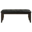 Dalila Fabric Upholstered Wood Dining Bench Dark Grey