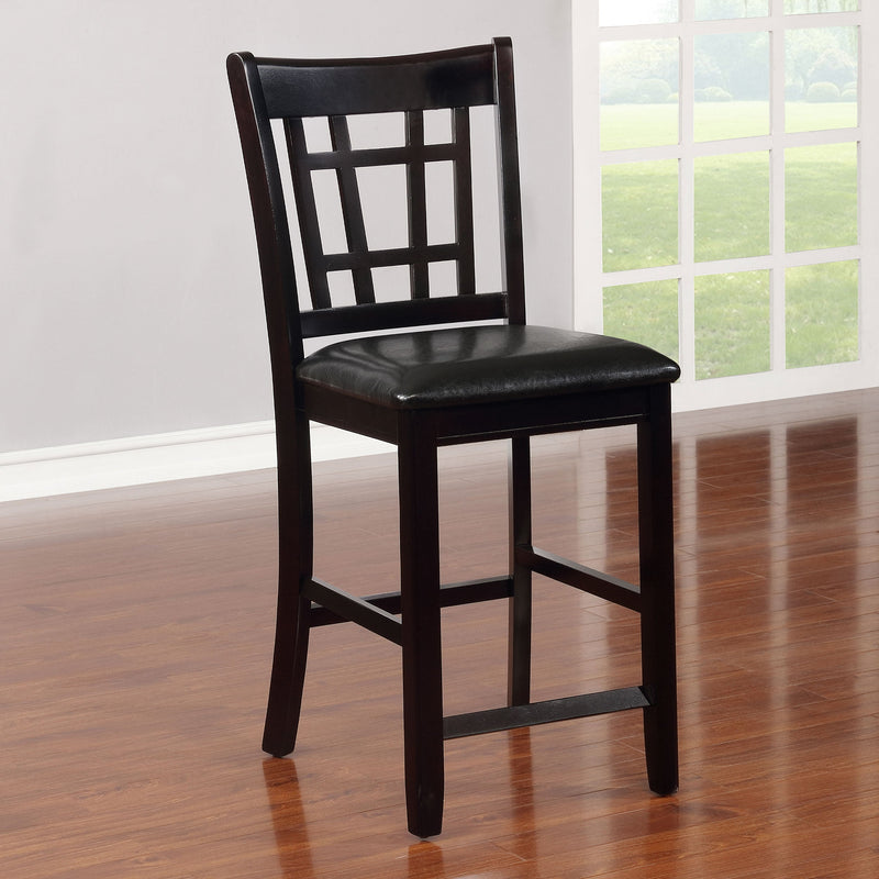 Lavon Wood Counter Chair Tan / Black and Espresso (Set of 2)