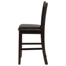 Lavon Wood Counter Chair Tan / Black and Espresso (Set of 2)